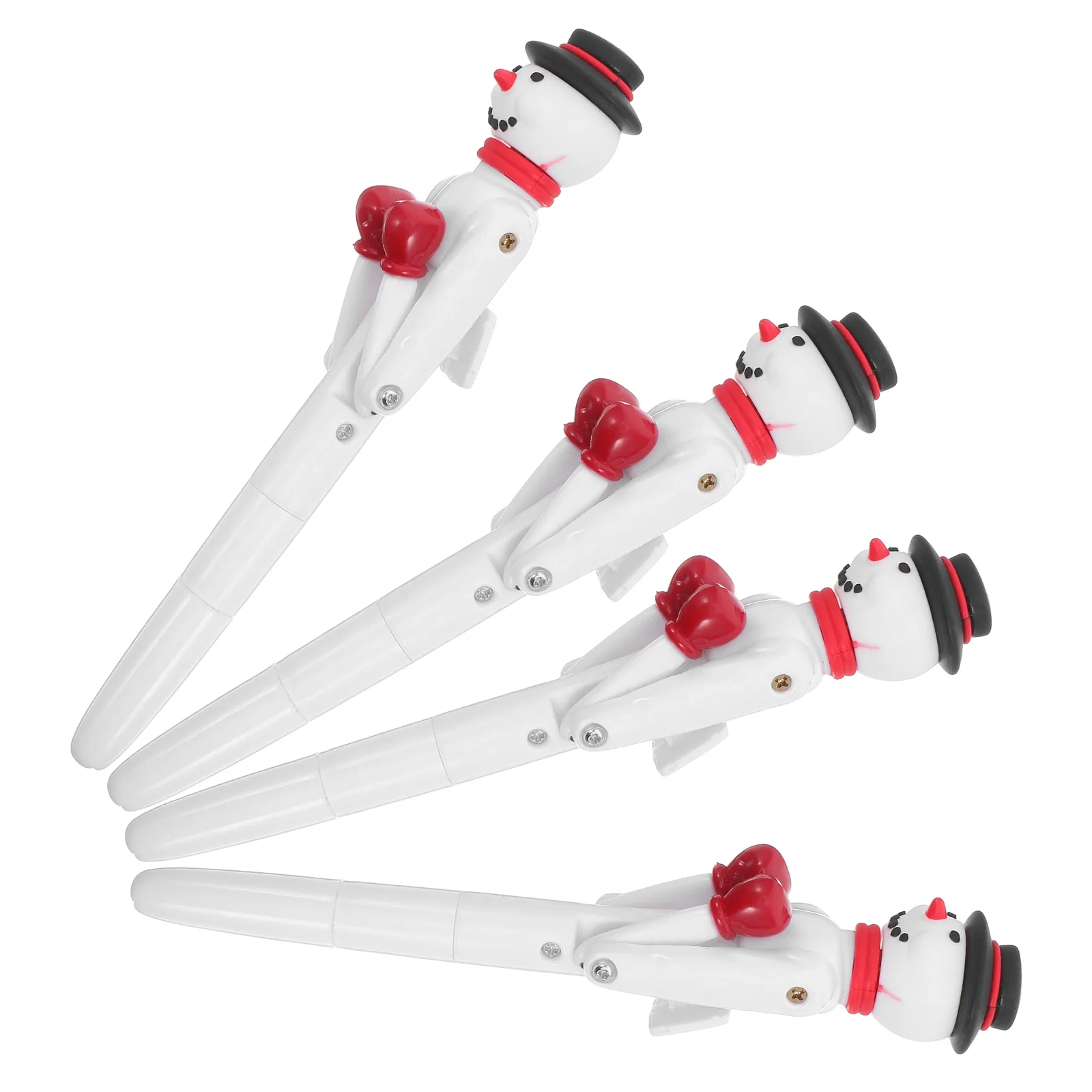 

4pcs Snowman Boxing Pens Christmas Gel Ink Pens Funny Novelty Writing Tools Punching Arms Decompression Kids Adults Party Favors
