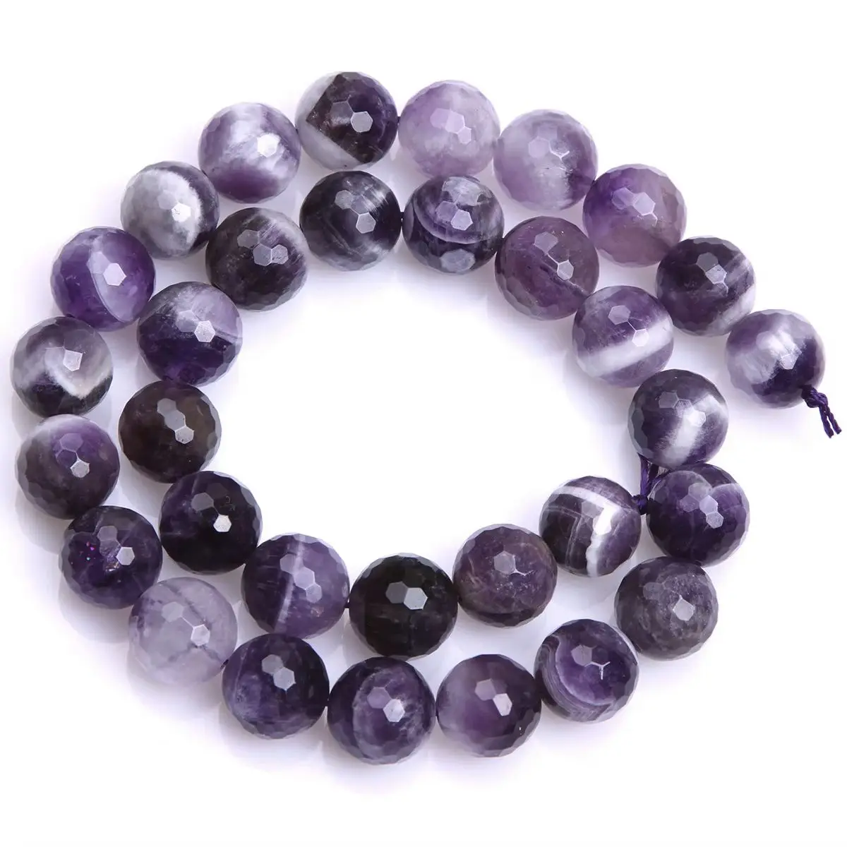 Round Faceted Dream Lace Amethysts Beads For Jewelry Making Strand 15 inch DIY Fashion Loose Accessorries Bead 8mm 10mm 12mm