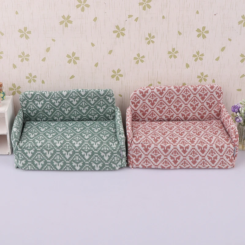 أريكة بيت الدمى ذات المشهد الصغير تجميع يدوي الصنع نموذج أثاث مصغر ملحقات دمى المناظر الطبيعية للمنزل #2