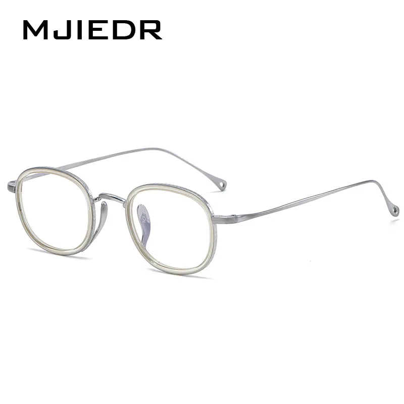 MJIEDR retro lightweight oval glasses frame Titanium and acetate combination, KameManNen same design eyeglasses for man