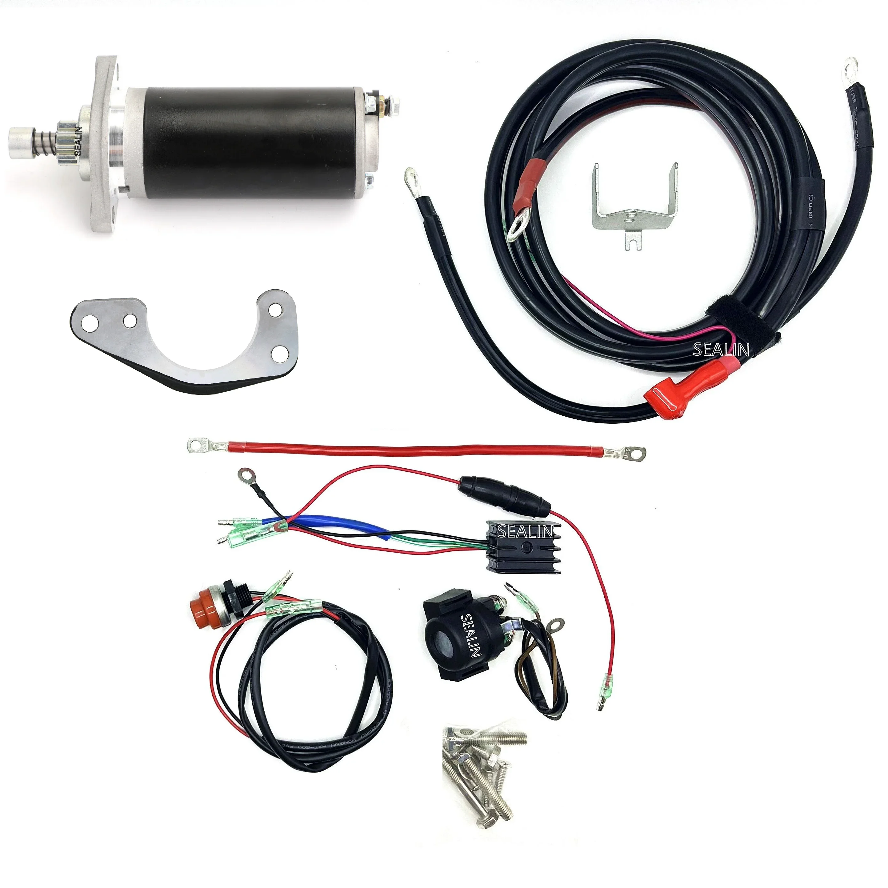 ELECTRIC START CONVERSION KIT FOR MERCURY TOHATSU 15HP 18HP 2 STROKE OUTBOARD MOTOR STARTER MOTOR