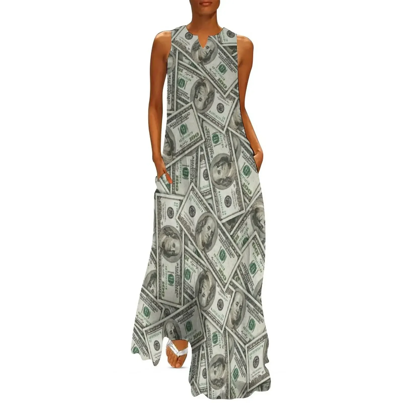 

100 Dollar Bill Long Dress birthday dresses for women dresses for women 2025 Dress