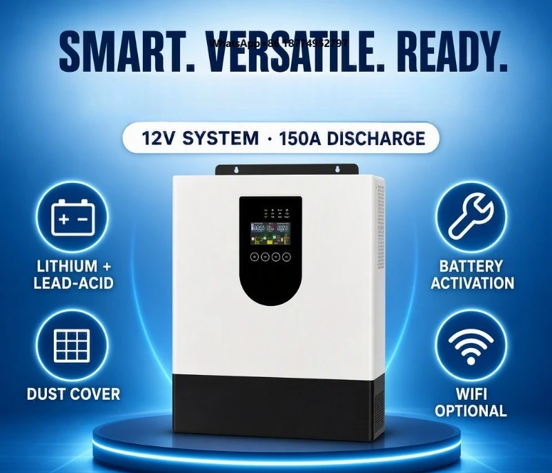 2.5KW Hybrid Solar Inverter WiFi Monitoring APP 10ms UPS Switch Pure Sine Wave Feed in Grid Lithium Battery Home Energy