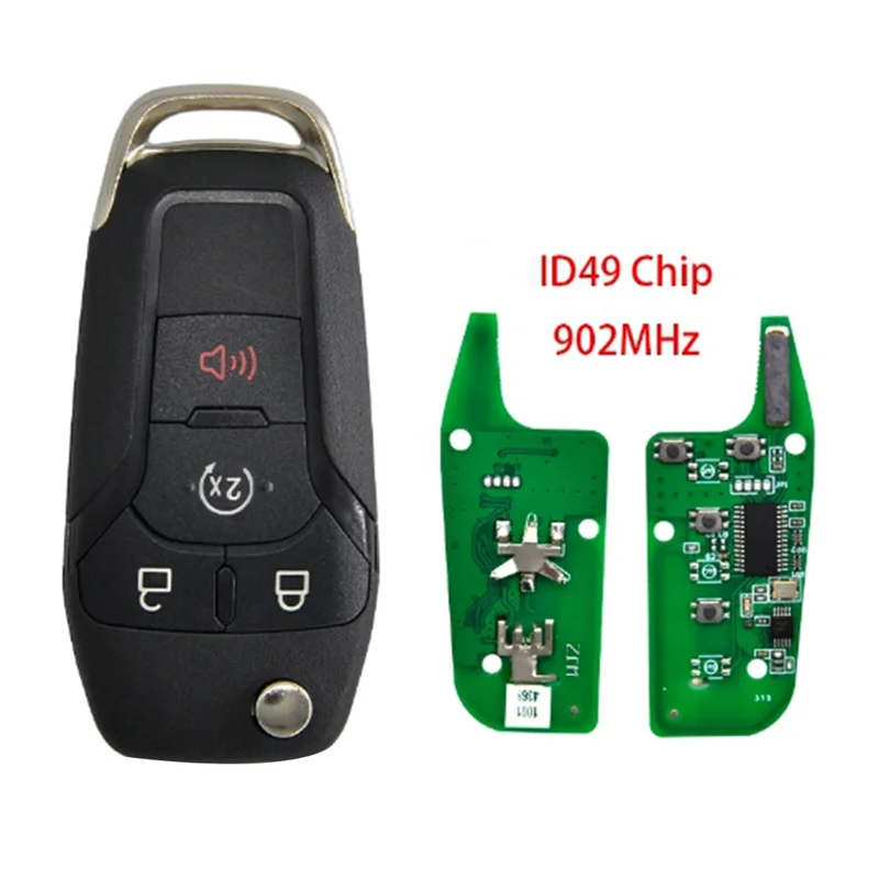 

A95E-Car Flip Remote Key 4 Button Smart Key 902Mhz N5F-A08TDA 49 Chip For Ford F150 F250 F350 F450 F550 Raptor Ranger Fusion