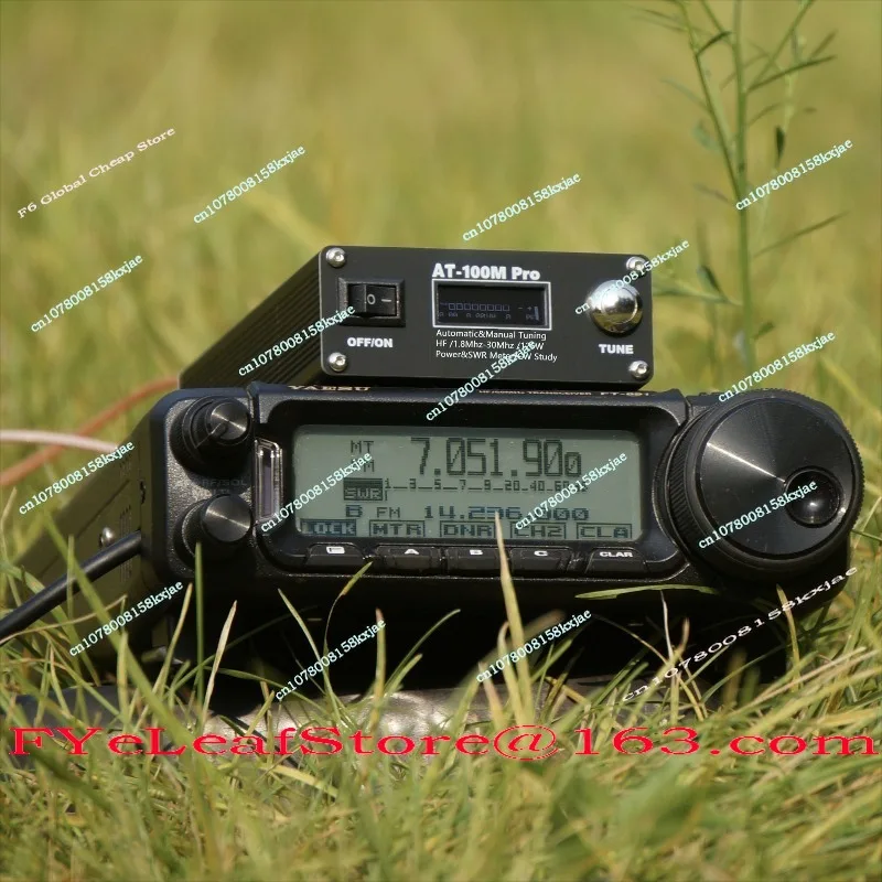 AT-100M Pro 100W 1.8MHz-30MHz  QRP Antenna Tuner Morse Code  SWR Meter Power Meter  for HF Radio