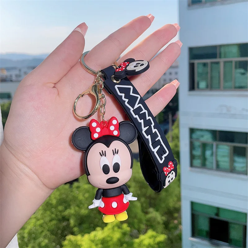 High quality Mickey Minnie silicone doll creative cute pvc key chain car key chain pendant small gift