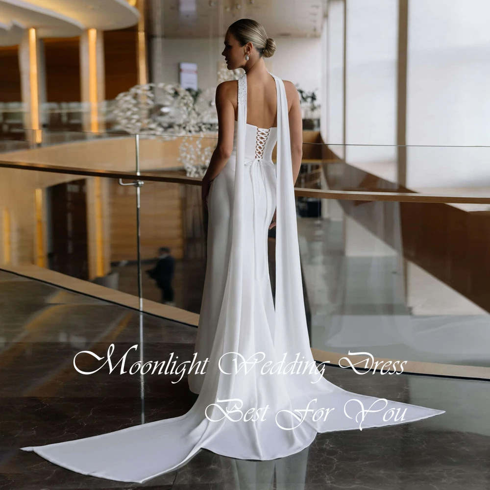 Modern Pleat Strapless Mermaid Wedding Dresses 2026 Women Shawl Sleeveless Backless Bridal Gown Vestidos De Novia Customized