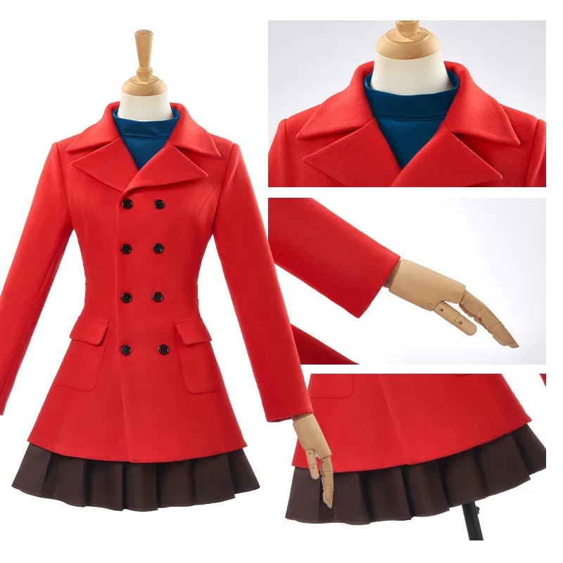 

Костюм для косплея в стиле аниме: красное пальто, платье, костюм для женщин и девочек, повседневная одежда, наряд для Хэллоуина и Рождества, униформа JK