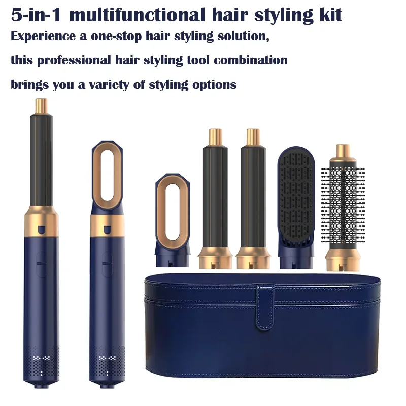 

5 In 1 Hair Dryer Brush Set With Curling Iron Hair Straightener Hot Air Comb For Curling Straightening And Volumizing Hair