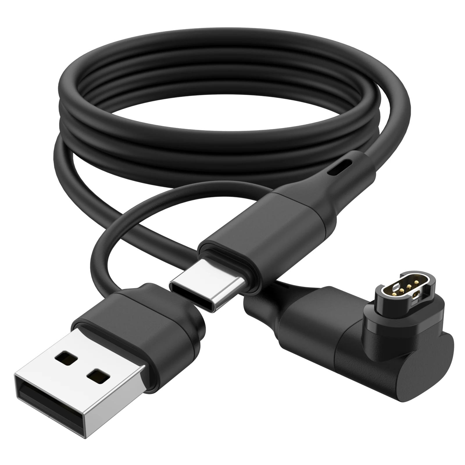 2IN1 USB/Type C Watch Charger Cable for Garmin Fenix 8/E/7/7S/6/6X Venu2/Sq2/3/3S Instinct 3/2 Approach S70/S62/S42 Quatix 8/7/6