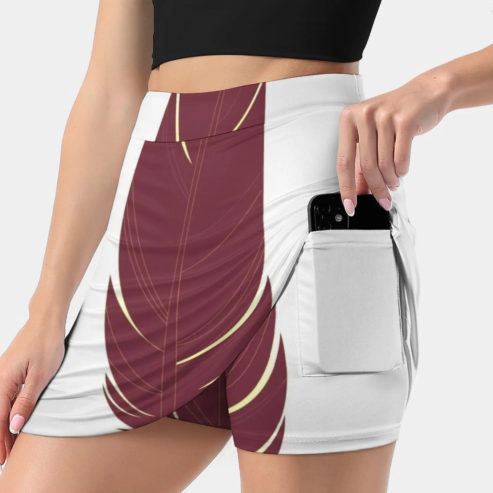 Garnet And Gold Feather Women's skirt Sport Skort Skirt With Pocket Fashion Korean Style Skirt 4Xl Skirts Feather Fsu Florida