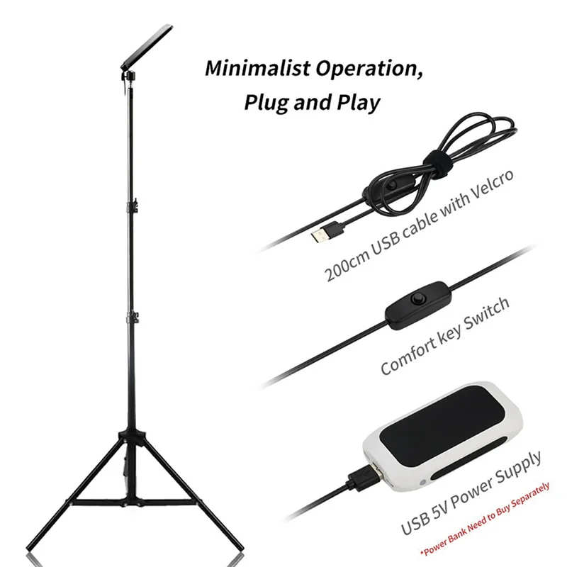 AZ-Camping Light Work Light USB قابل لإعادة الشحن 1680 Lumen حامل ثلاثي القوائم للتخييم والمشي لمسافات طويلة
