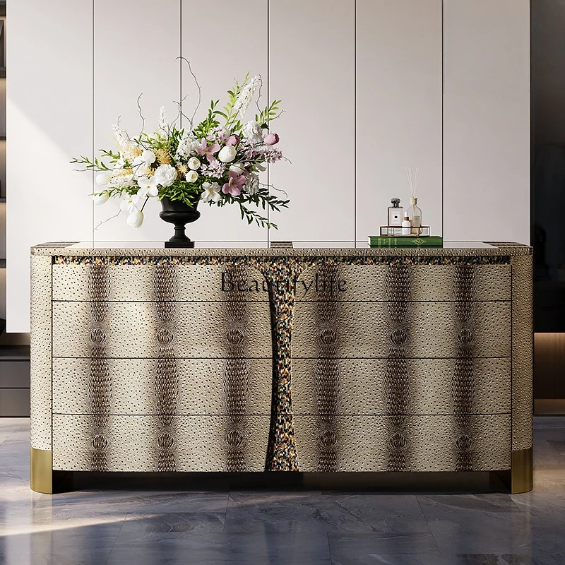 

03 High-end light luxury floor jewelry cabinet Italian high-end clothing drawer storage cabinet
