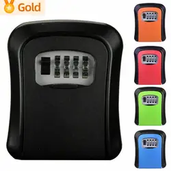 Wall Mount Key Storage Secret Box Organizer 4 Digit Combination Password Security Code Lock No Key Home Key Safe Box Plastic