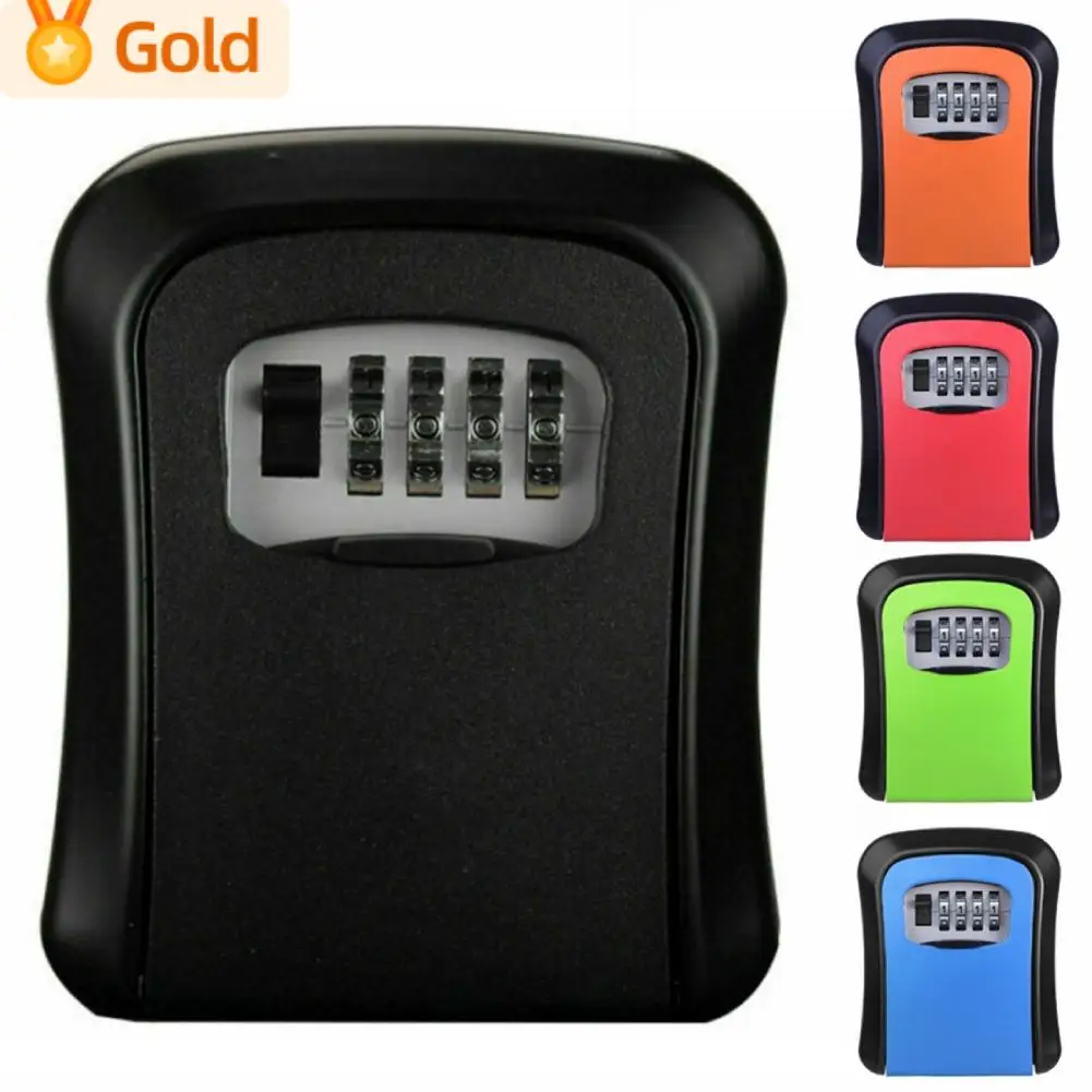 Wall Mount Key Storage Secret Box Organizer 4 Digit Combination Password Security Code Lock No Key Home Key Safe Box Plastic