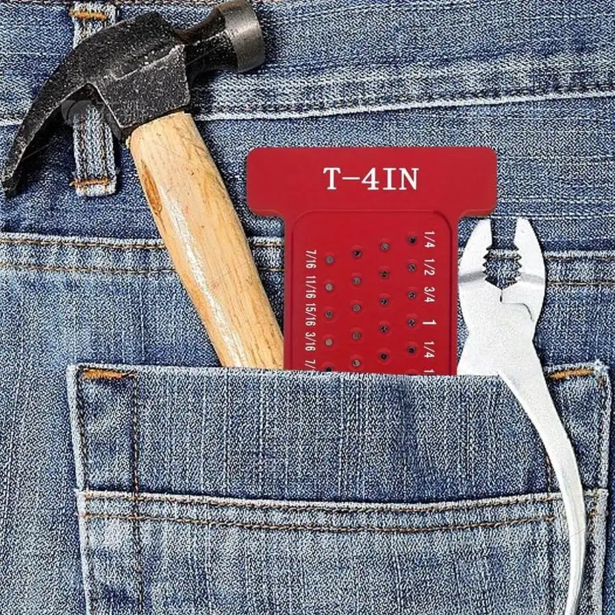 

Woodworking Scribe Metric/Inch T-Square Hole Pocket Ruler Aluminum Line Drawing Gauge Carpenter Right Angle Protractor Layout