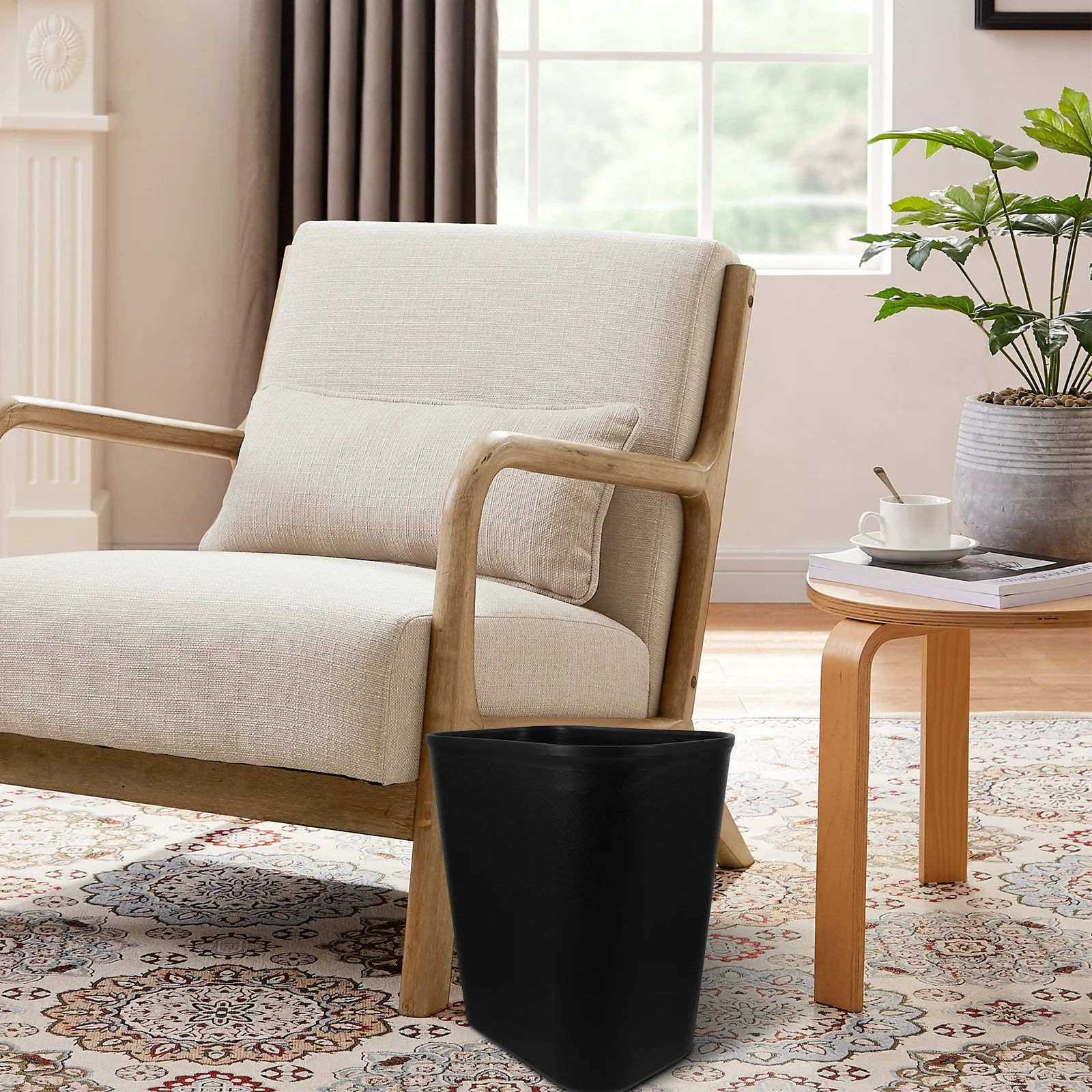 

Square Trash Can Grey Durable Desktop Waste Bin Multifunctional Garbage Organizer for Bedroom Kitchen Living Room 14L Capacity