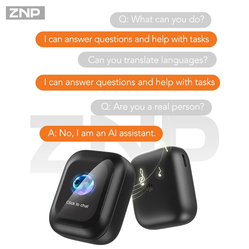 ZNP N04 TWS Wireless Earbuds With Touch Screen Bluetooth AI Translation Headphones Comfort Fit Noise Reduction Earphones - view 3