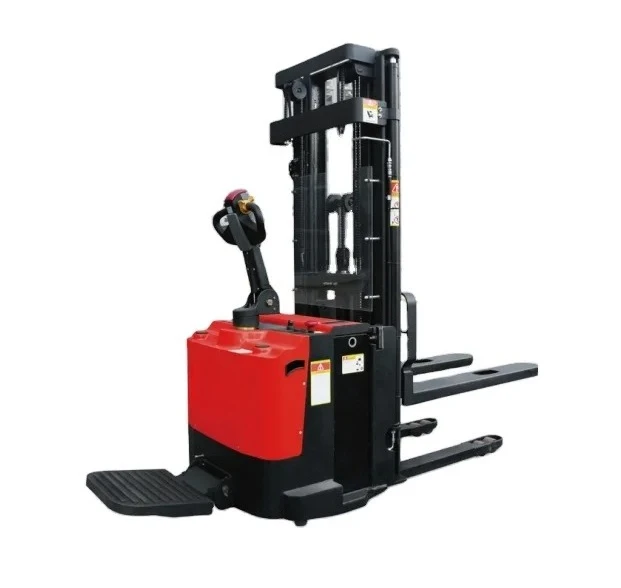 Low Price 1.6 Ton Electric Stackers Pallet Stacker Standing 1600kg Lithium Battery Powered Pallet Jack Stacker