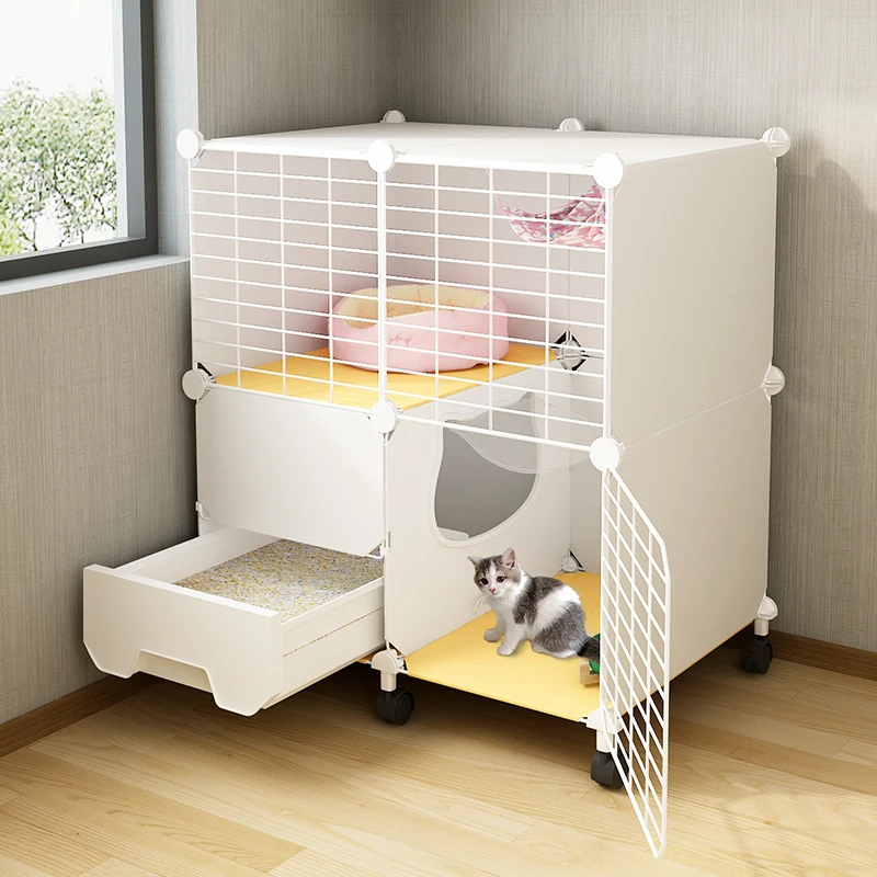 Cat cage cat toilet integrated cat litter...