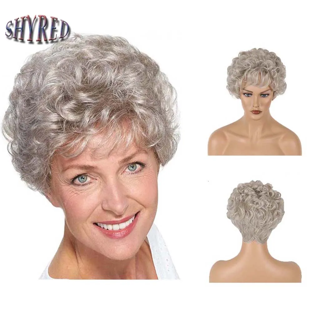 Synthetic Ombre Creamy White Wig Short Bob Natural Wave Wigs For Women Pixie Cut Hair Heat Wig With Bangs Cosplay Party