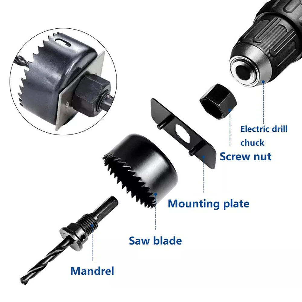 5/8/13pcs Hole SAW Kit 19-127mm HOLE CUTTER Drill bit TOOL Hole SAW set for wood Plastic wood CUTTER