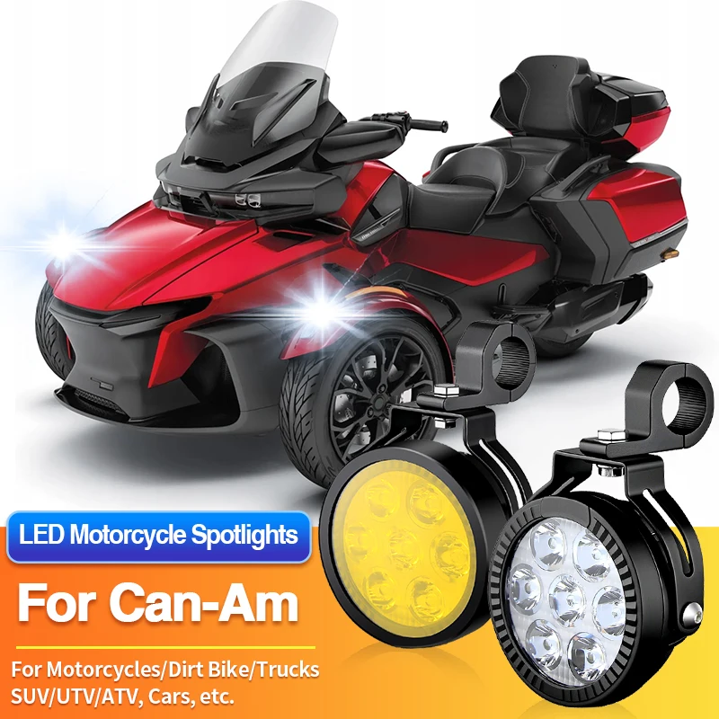 1 Set LED Motorcycles Headlight Dual Color Spotlight Truck Car SUV ATV for Can-Am Renegade/Ryker 600 Ace/Spyder F3 SE6/F3-S SM6