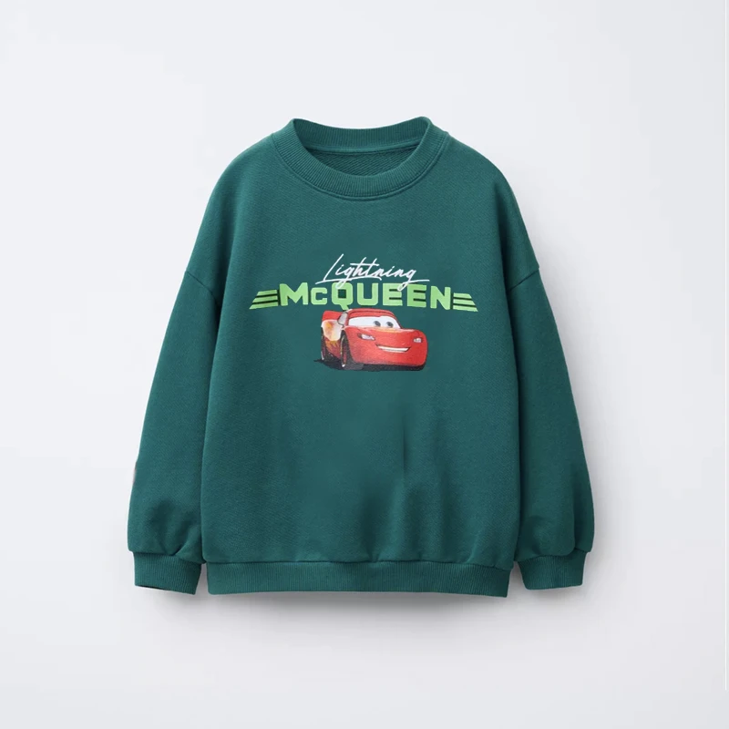 Cartoon Car Moda Ragazzi Felpa Autunno Abbigliamento per bambini Stampato Manica lunga Girocollo Felpa con cappuccio Abbigliamento per bambini Top casual 6m-6y