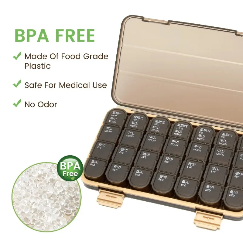 Portable 21/28 Grids Weekly Pill Box Medicine Dispenser Tablet Organizer Storage Boxes 7 Days Compartment Pills Case Container - view 4