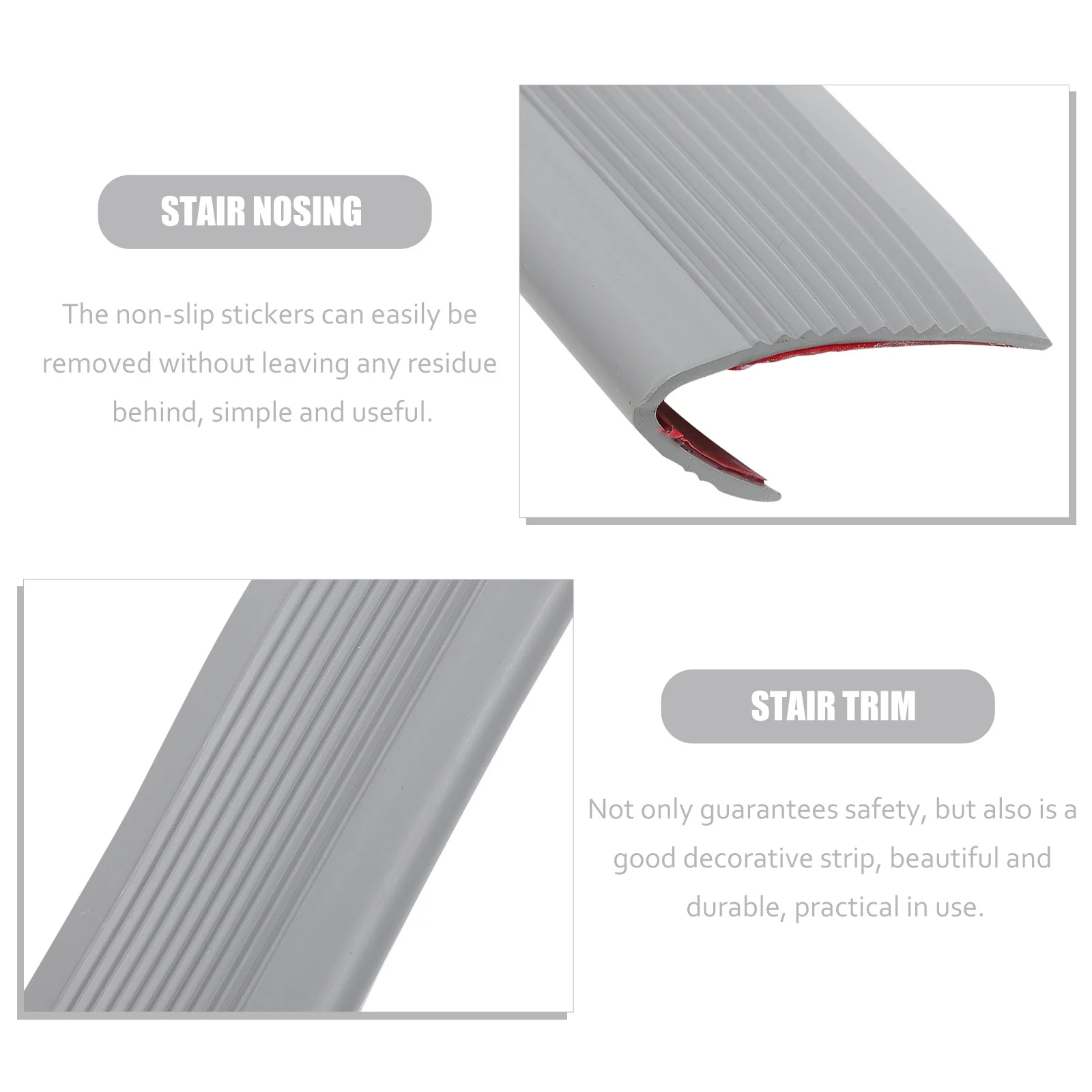 

Self-Adhesive Anti-Slip Stair Edges Protector Strip for Indoor Outdoor Use Non-Slip Stair Tread Edging Transition Trim