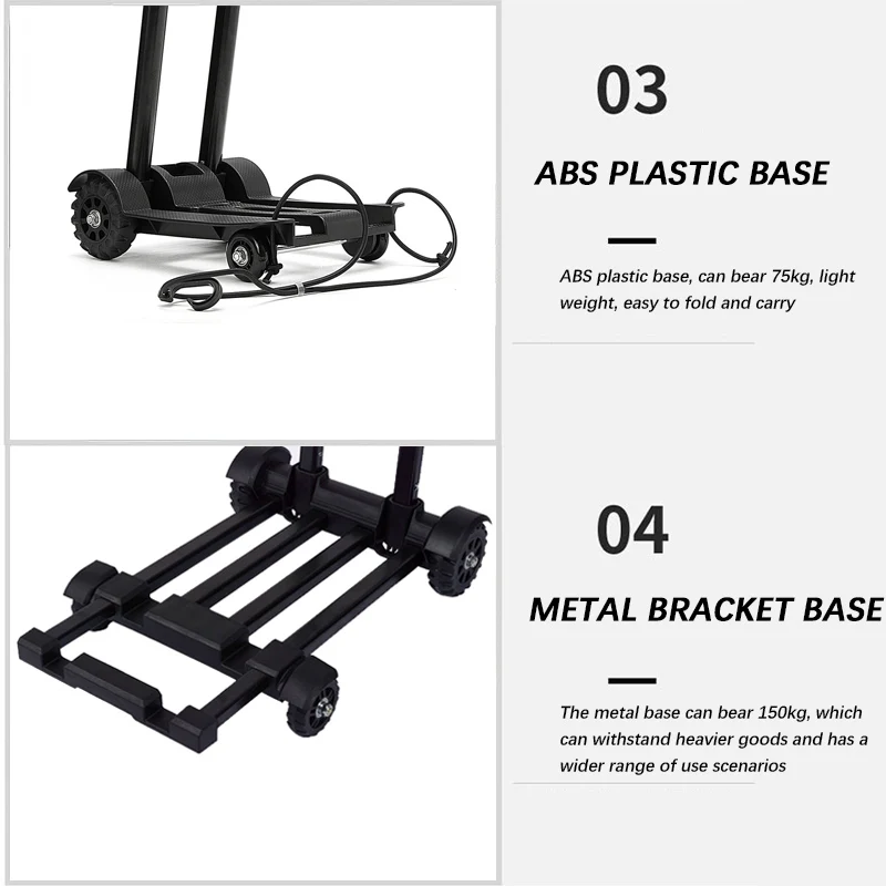 Folding Hand Truck Foldable Dolly Carts for Moving Luggage Carts Collapsible Dolly with Tank Wheels