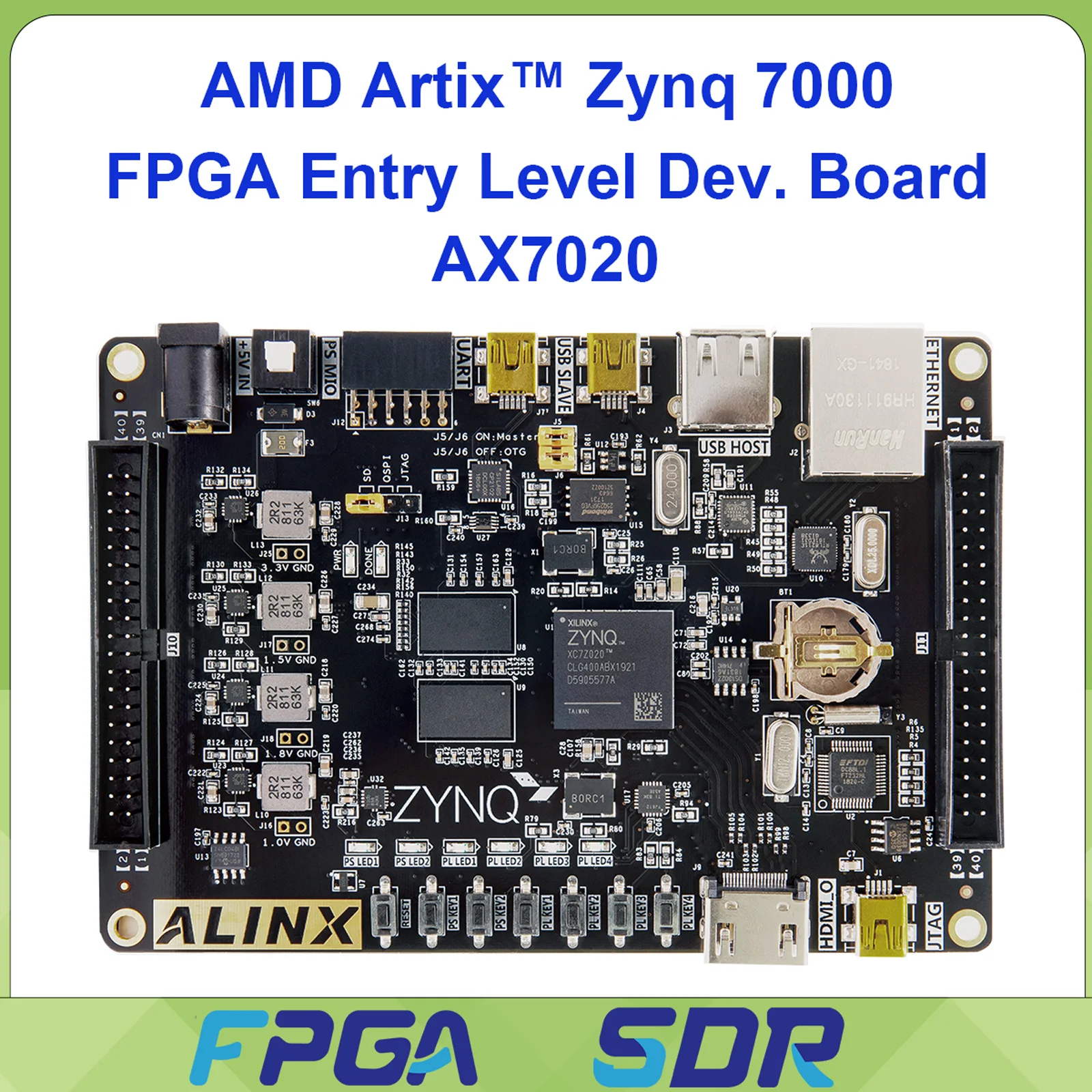 

ALINX AX7020 AMD XILINX Zynq 7000 ARM SoC XC7Z020 Плата разработки FPGA 7020 AI PYNQ Python Gigabit Ethernet Выход HDMI