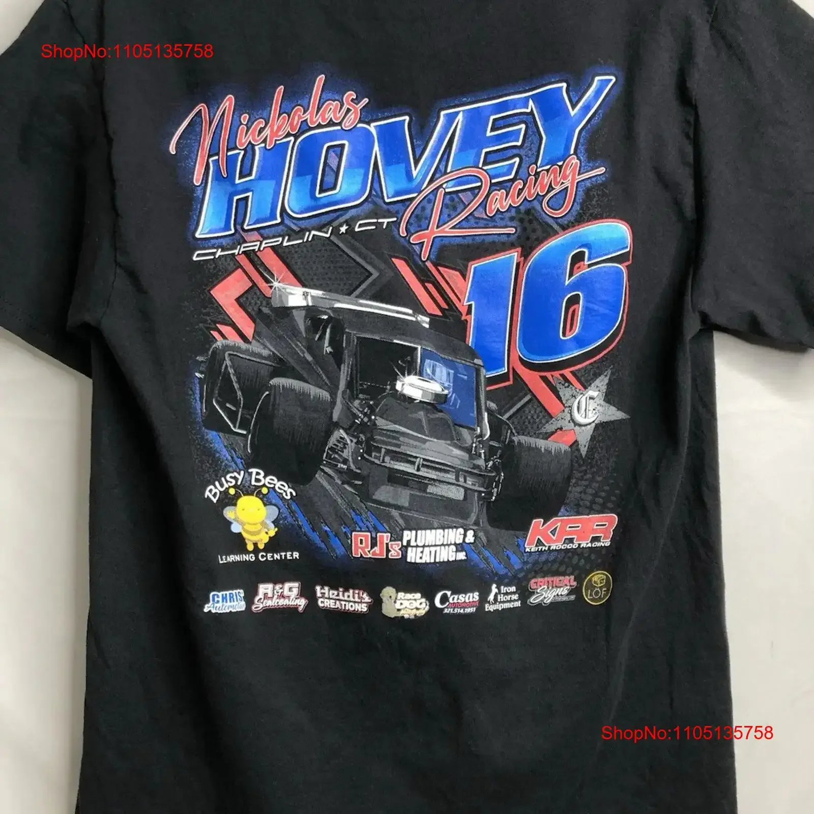 

Nickolas Hovey CT Racing Черная двусторонняя футболка для взрослых Размер M СРЕДНЯЯ винтажная стираная дизайнерская одежда Дышащая повседневная одежда