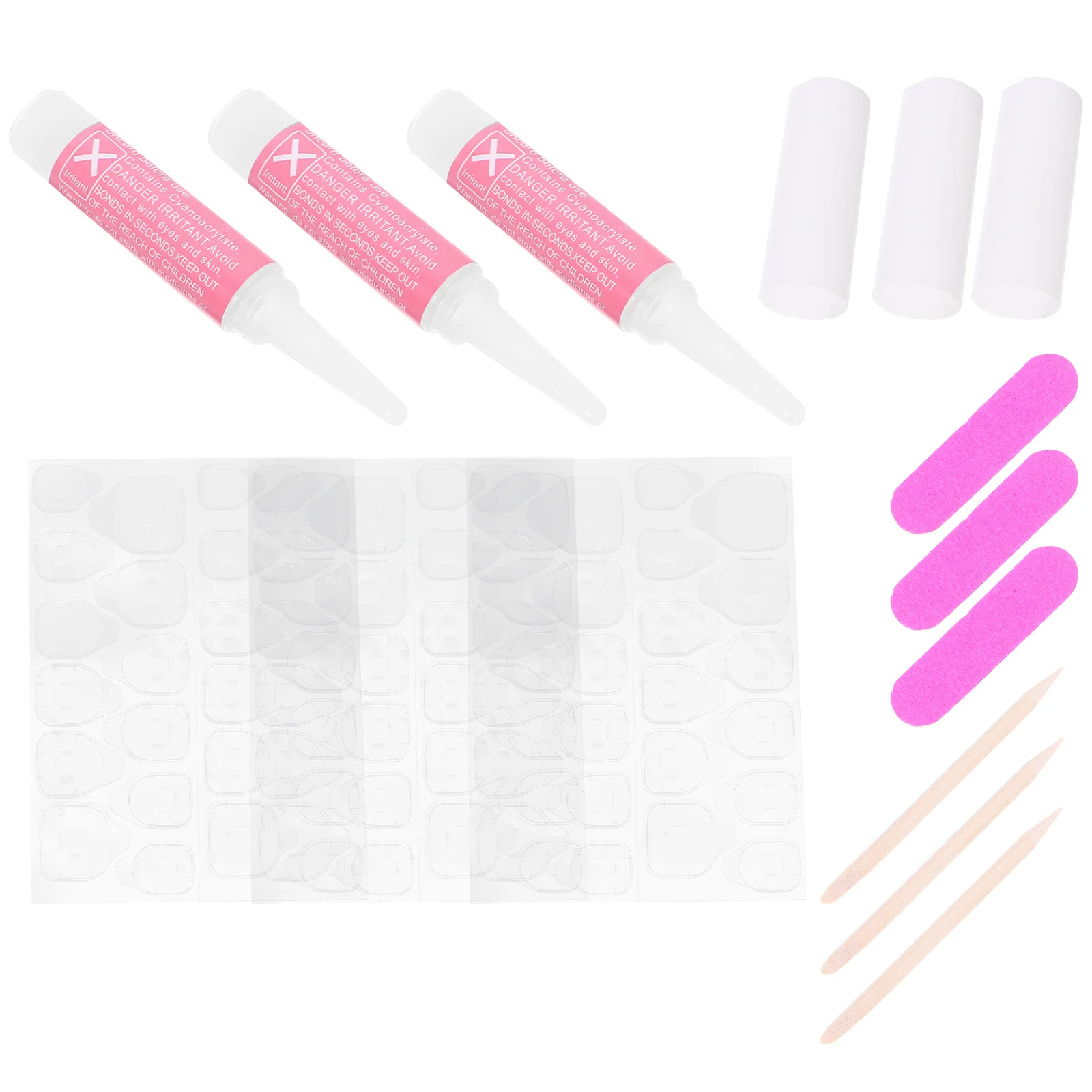 

10Sets Nail Art Tool Kit Fake Nail Wearing Tools for Manicure DIY At Home Salon Use Professional Double Sided File Jelly
