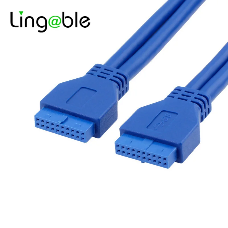 Lingable 50 см USB 3,0 19pin материнская плата 20-контактный разъем типа «мама» F/F адаптер Удлинительный кабель