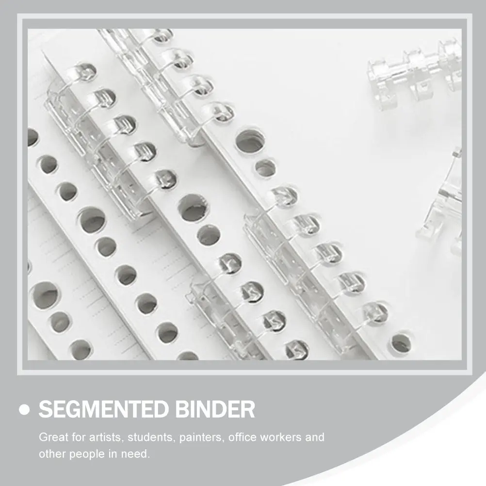 

8Pcs Loose Leaf Binder Rings Five-Hole Segmented Clips for File Organization Scrapbook Creative Stationery