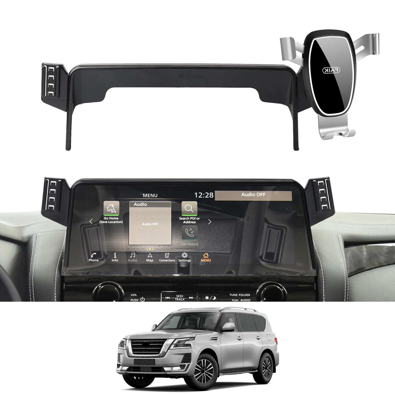 

Car Phone Holder for Nissan Patrol 2023 2024 GPS Bracket Navigation Stand Auto Accessories