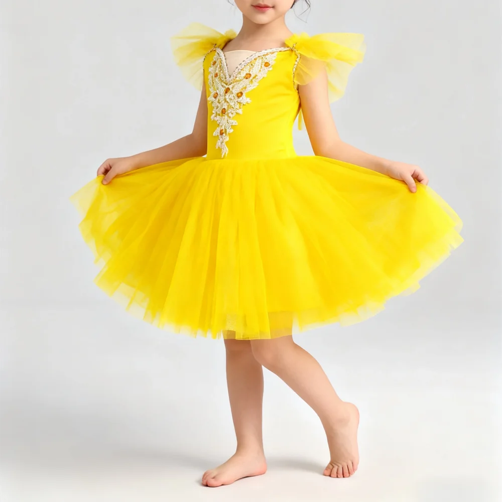 Children's Day Ballerine Girls Dresses Tutu Summer Ballet Dress Birthday Girl Ballet Leotards Dance Wear Outfit Kids Clothing