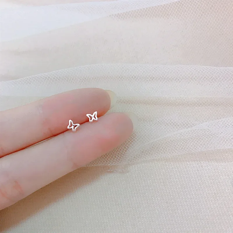 New Heart Stud Earrings for Women Hypoallergenic Daily Wear Minimalist Cute Star Silver Color Ear Girls Pierc Jewelry Gifts