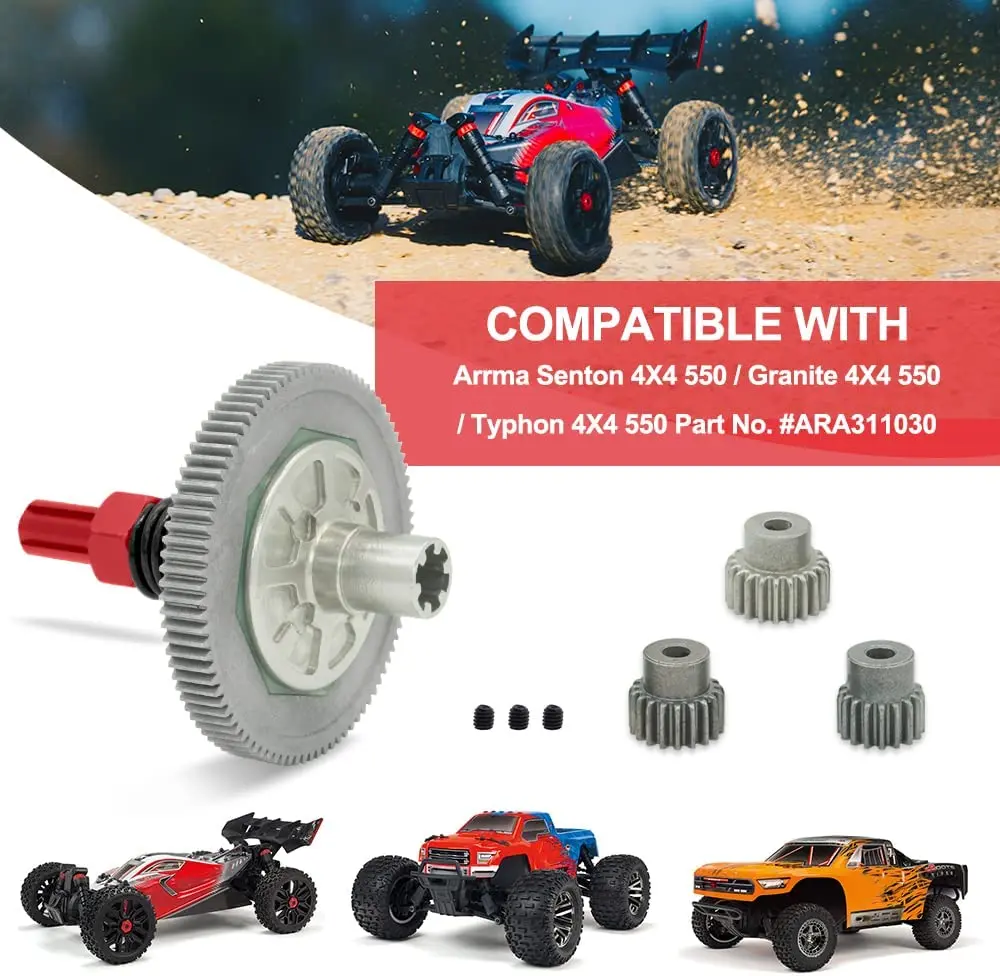 OGRC 91T Tandwiel Slipper Koppeling 48dp Tandwiel Differentieel 21T 19T 17T Rondsels Gear voor 1/10 Arrma Senton/Graniet/Typhon