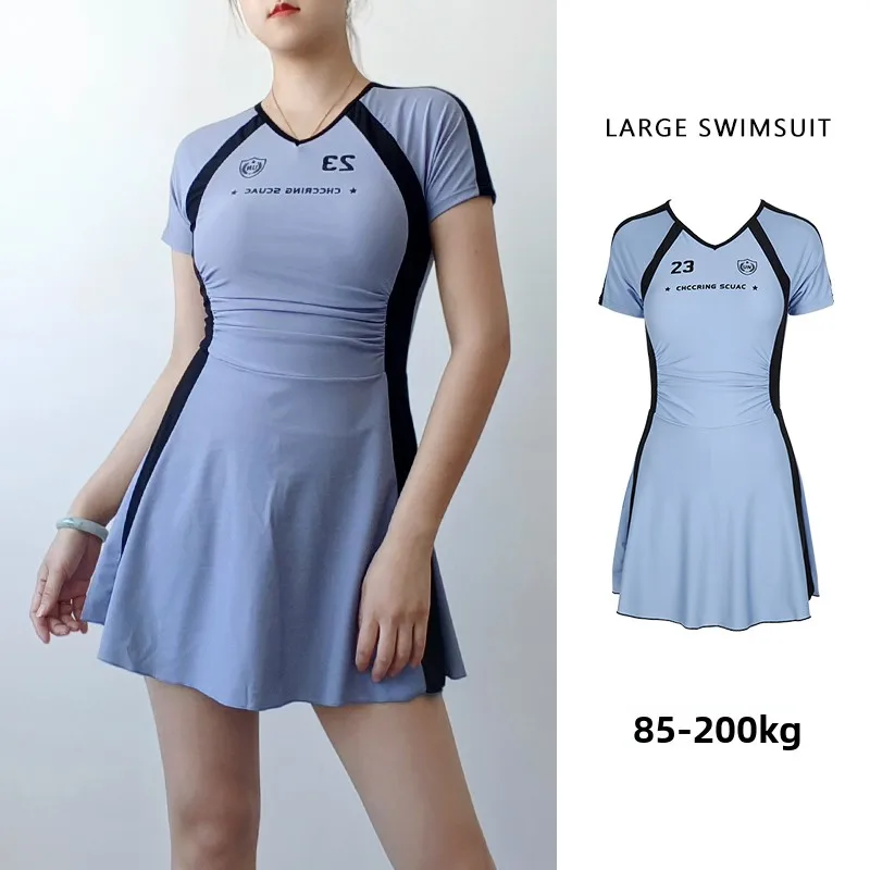 

Купальник большого размера для мам, для начинающих студентов, женский, больших размеров, скрывающий недостатки фигуры, утягивающий, 200 Pou