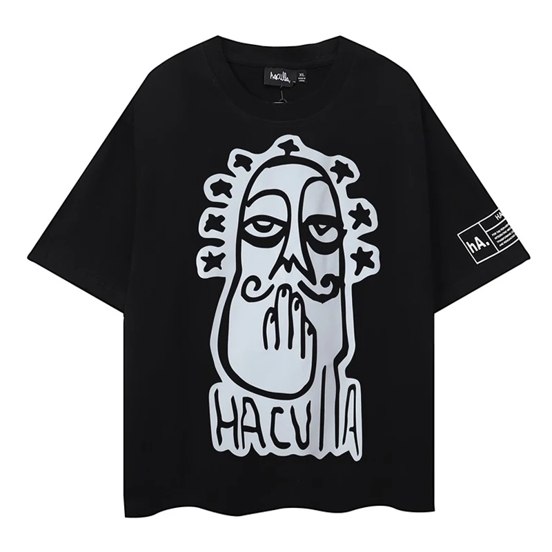 Characteristic Graffiti Buddha Print HACULLA Tops Trendy Elements Youth High Street Casual HACULLA Short Sleeve Tee Men Women