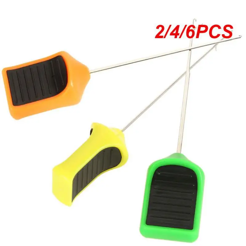 2/4/6PCS Two-color Bag Glued Buckle Needle Pill Shaped Bait Piercing Hook European Style Carp Bait Tying Tool