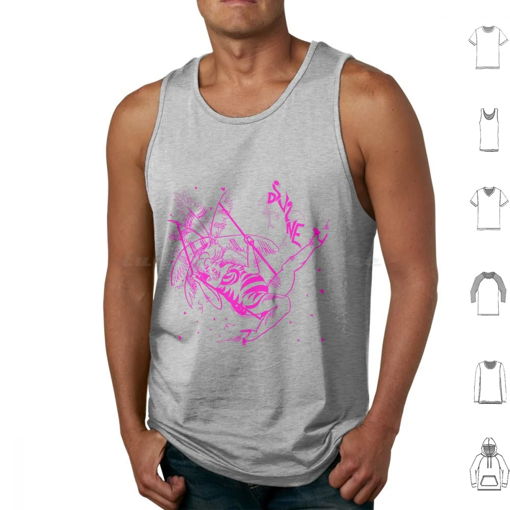 

Divine Illustration Logo Tank Tops Vest Sleeveless Divine John Waters Trash Drag Hairspray Rupaul Drag Queen Pride 1980s 80s