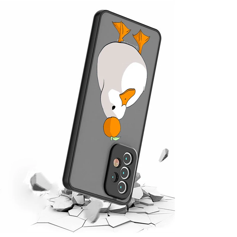 Cartoon Duck Goose Interesting Frosted Translucent For Samsung Note 20 A35 A03 A54 A31 A22 A34 A14 A24 A04 A55 5G Funda image 3