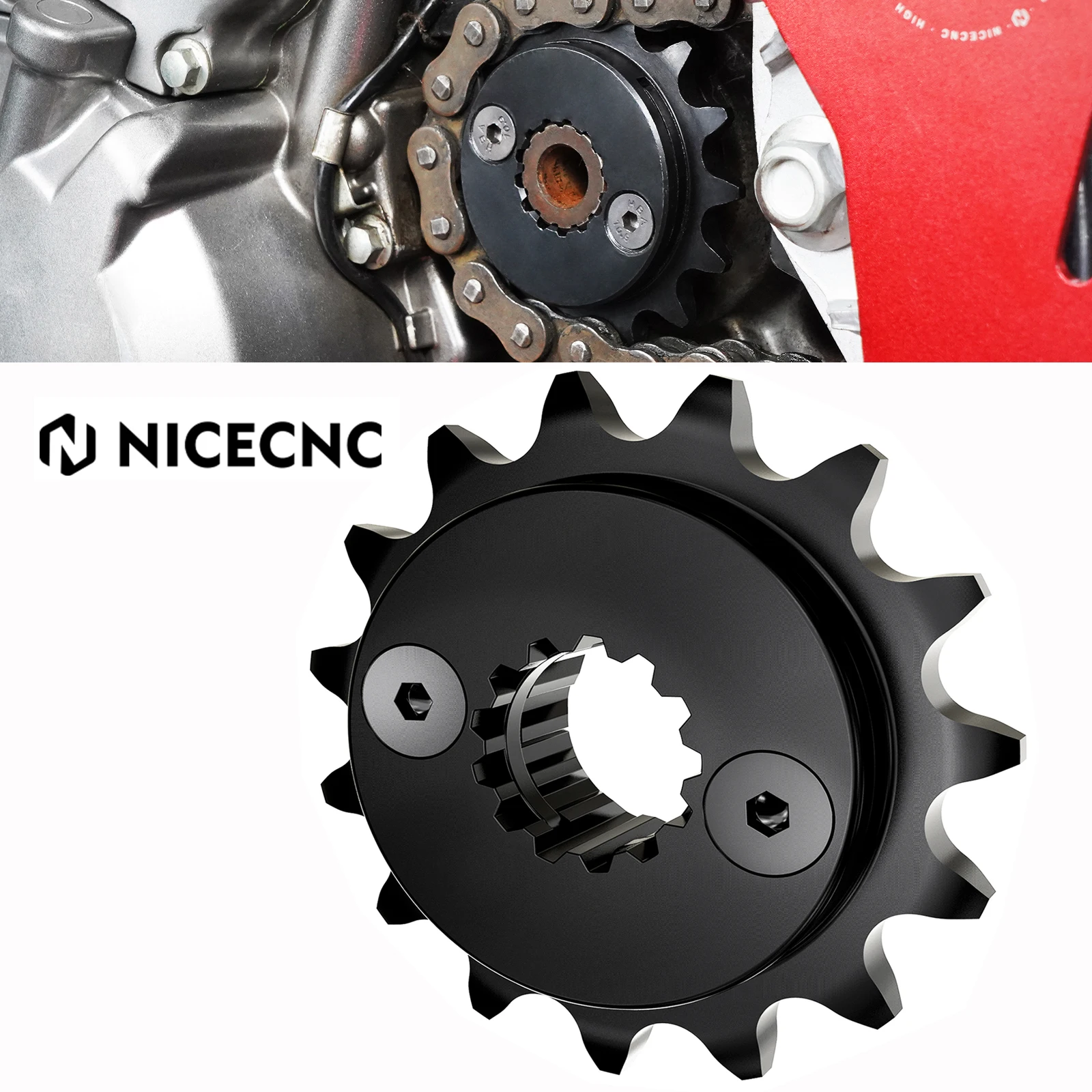 

NICECNC SuperPinion 15T Front Sprocket For Honda XR650L XR 650 L 1993-2024 Front Sprocket Chain Gear Kit 20CrMnTi Steel Alloy