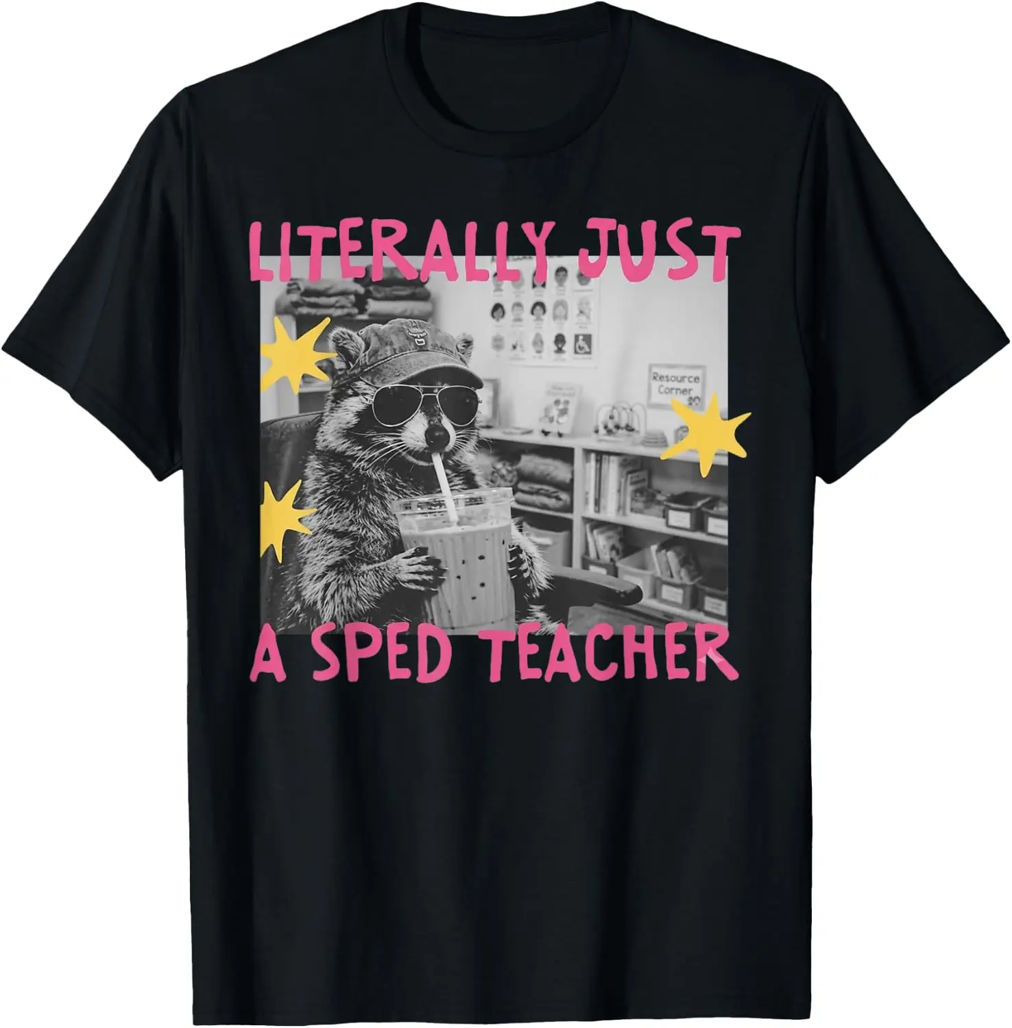 Literally Just A Sped Teacher Raccoon T-Shirt