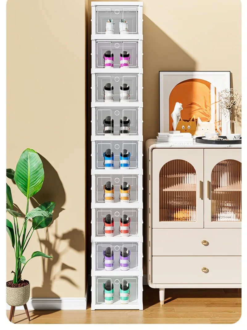 

3/6/9 Layers Foldable Shoes Box Dustproof Transparent Shoe Cabinet Removable Folding Storage Shoe Rack Stackable Shoe Organizer