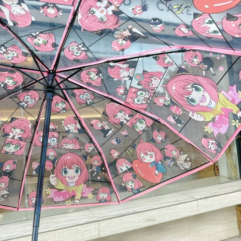 تجسس × فاميلي أنيا فورجر أنيمي الكرتون ثنائي الأبعاد مظلة شفافة كاملة الإبداعية شخصية مظلة قابلة للطي بالجملة