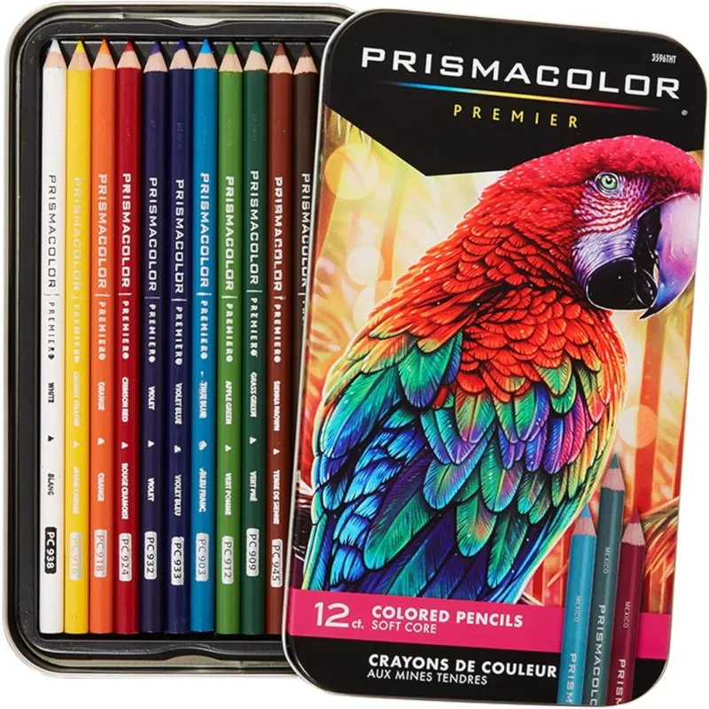 Lápices de colores Prismacolor Premier, núcleo suave, 12 unidades - Duraderos, vibrantes, ultra suaves, para colorear, dibujar y bocetar para adultos